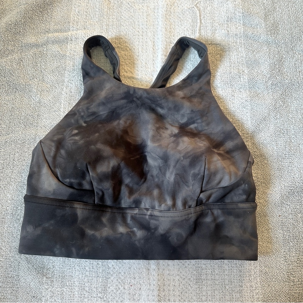 Lululemon Wunder Train Longline Bra in Diamond Dye Pitch Grey Graphite Grey 6